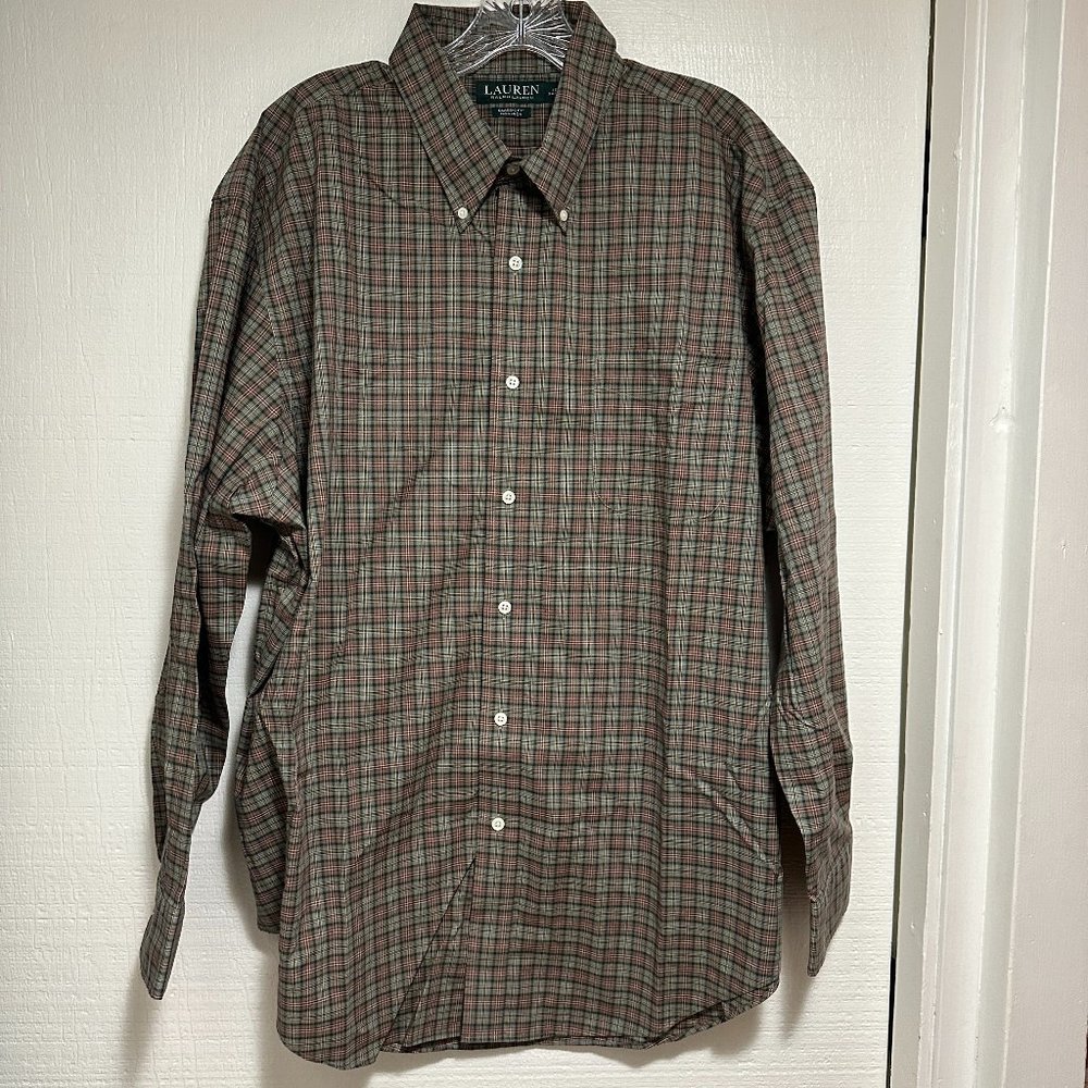 Ralph Lauren Men's Button Down Long Sleeve Plaid Shirt 18 34/35